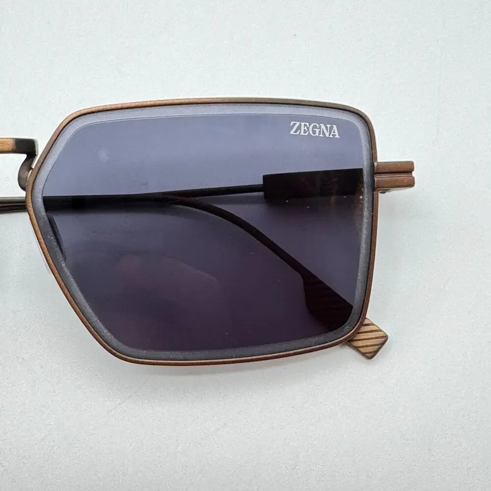 Ermenegildo Zegna Sunglasses EZ0243 38A Dark Bronze Frame Gray Lens 56-16-145